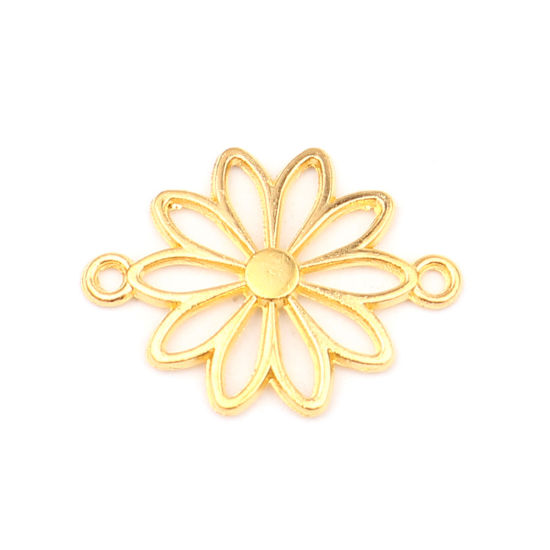 Изображение Zinc Based Alloy Connectors Daisy Flower Gold Plated 25mm x 19mm, 50 PCs