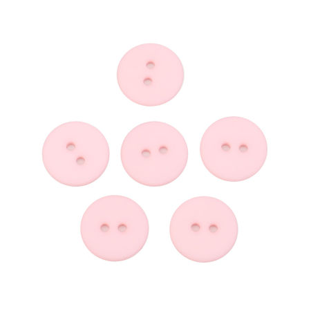Resin Sewing Buttons Scrapbooking Two Holes Round Pink 20mm Dia, 100 PCs