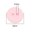 Picture of Resin Sewing Buttons Scrapbooking Two Holes Round Pink 20mm Dia, 100 PCs