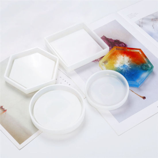 Picture of Silicone Resin Mold For Jewelry Making Round White 1 Piece