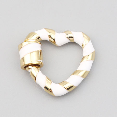 Zinc Based Alloy Screw Clasps Necklace Bracelet Findings Heart Gold Plated Can Be Screwed Off 20mm x 18mm, 1 Piece