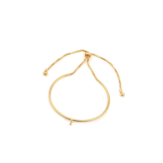 Zinc Based Alloy Bracelets Accessories Findings Round Gold Plated W/ Loop 17.8cm(7") long, 1 Piece の画像