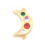 Picture of Brass Galaxy Connectors Half Moon Gold Plated Multicolor Rhinestone 20mm x 11mm, 1 Piece