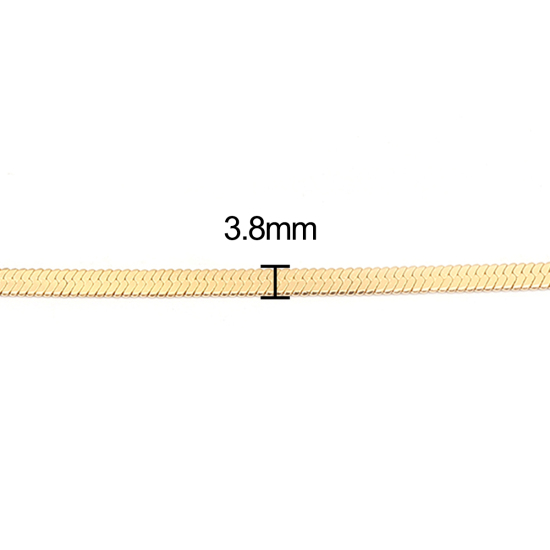 Picture of 1 Piece Vacuum Plating 304 Stainless Steel Necklace For DIY Jewelry Making Gold Plated 50.2cm(19 6/8") long