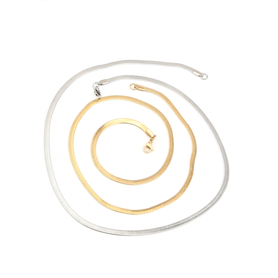 Picture of 1 Piece Vacuum Plating 304 Stainless Steel Necklace For DIY Jewelry Making Gold Plated 50.2cm(19 6/8") long