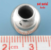 Picture of Acrylic European Style Large Hole Charm Beads Smooth Ball Silver Tone 11mm Dia., Hole: Approx 5.8mm, 80 PCs
