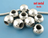 Picture of Acrylic European Style Large Hole Charm Beads Smooth Ball Silver Tone 11mm Dia., Hole: Approx 5.8mm, 80 PCs