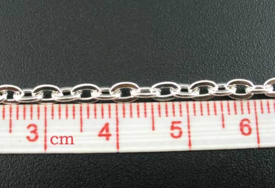 Image de Chaîne Maille Forçat en Alliage Argenté 3x4mm, 5M