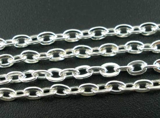 Image de Chaîne Maille Forçat en Alliage Argenté 3x4mm, 5M