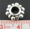 Picture of Zinc Metal Alloy European Style Large Hole Charm Beads Gear Antique Silver 11x11mm, 30 PCs