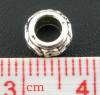 Picture of Zinc Based Alloy Spacer Beads Round Wheel Antique Silver Color Carved About 7mm, Hole:Approx 3.4mm, 100 PCs