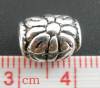 Bild von Zinklegierung European Stil Charm Großlochperlen Antik Silber Blume Tonne 10x8mm, 30 Stücke