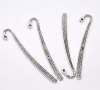 Picture of Zinc Based Alloy Bookmark Twist Antique Silver Color With Loop Carved Pattern 12.3cm, 4 PCs