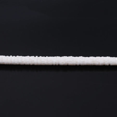 Picture of 3 Strands (Approx 330 - 350 PCs/Strand) Polymer Clay Katsuki Beads Round Creamy-White About 6mm Dia, Hole: Approx 1.7mm, 40.5cm(16") - 40cm(15 6/8") long
