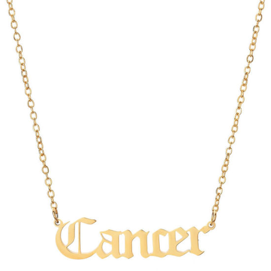 Image de Colliers en Acier Inoxydable Doré Constellation Cancer Creux 45cm Long, 1 Pièce