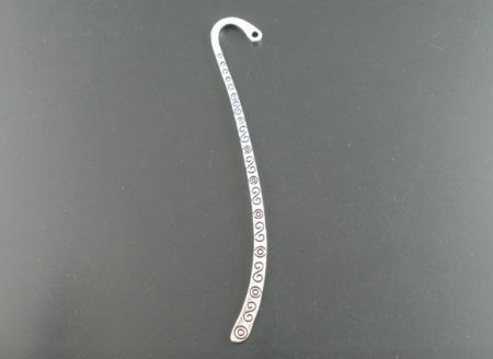 Zinc Based Alloy Bookmark Twist Antique Silver Color Carved Pattern 8.5cm, 10 PCs