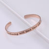 Picture of Stainless Steel Open Cuff Bangles Bracelets Rose Gold Message " Hamboning Will Save Your Life Someday " Corrosion 20cm(7 7/8") long, 1 Piece