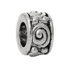 Picture of 50 PCs Zinc Based Alloy European Style Large Hole Charm Beads Antique Silver Color Round Spiral 8mm Dia., Hole: Approx 4.5mm