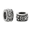 Picture of 50 PCs Zinc Based Alloy European Style Large Hole Charm Beads Antique Silver Color Round Spiral 8mm Dia., Hole: Approx 4.5mm