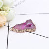 Image de (Classement A) Connecteurs en Agate ( Naturel ) Irrégulier Doré Fuchsia 43mm x 27mm, 5 Pcs