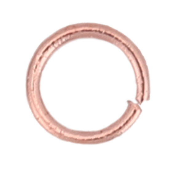 Picture of (26 gauge) 304 Stainless Steel Open Jump Rings Findings Round 18K Rose Gold Color 3mm Dia., 10000 PCs