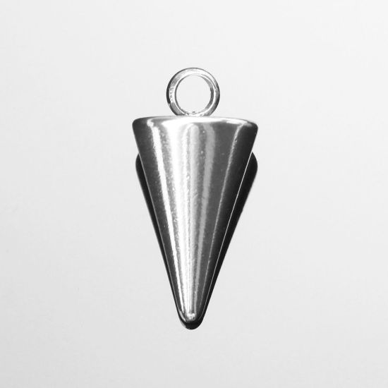 Immagine di 304 Acciaio Inossidabile Charms Cono Tono Argento 14mm x 7mm, 100 Pz
