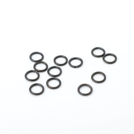 Picture of 100 PCs 7mm Dia., 1mm(18 gauge) Vacuum Plating 304 Stainless Steel Open Jump Rings Findings For Jewelry Making Gunmetal Round
