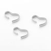 Picture of 304 Stainless Steel Pendant Pinch Bails Clasps Irregular Silver Tone 8mm x 5mm, 100 PCs