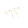 Picture of 304 Stainless Steel Ear Wire Hooks Earring Findings Gold Plated 21mm x 12mm, Post/ Wire Size: (21 gauge), 100 PCs