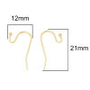 Picture of 304 Stainless Steel Ear Wire Hooks Earring Findings Gold Plated 21mm x 12mm, Post/ Wire Size: (21 gauge), 100 PCs