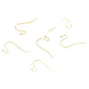 Picture of 304 Stainless Steel Ear Wire Hooks Earring Findings Gold Plated 21mm x 12mm, Post/ Wire Size: (21 gauge), 100 PCs