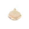 Picture of Brass Charms 18K Real Gold Plated Multicolor Scallop Enamel 10mm x 10mm, 50 PCs