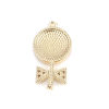 Imagen de Latón Colgantes Charms 18K Oro Real Chapado Multicolor Pirulí Esmalte Transparente Rhinestone 20mm x 10mm, 50 Unidades