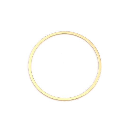 Picture of 0.8mm 304 Stainless Steel Closed Soldered jump Rings Findings Circle Ring Gold Plated 35mm Dia., 100 PCs