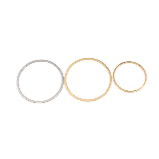 Picture of 0.8mm 304 Stainless Steel Closed Soldered jump Rings Findings Circle Ring Gold Plated 35mm Dia., 100 PCs