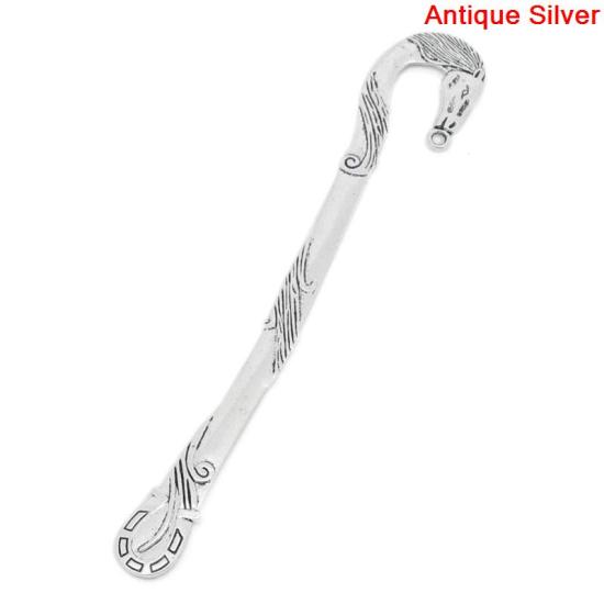 Picture of Bookmarks Antique Silver Color Horse Pattern Carved 12.5cm(4 7/8")long,5PCs