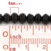 Image de Perles en Verre Forme Plat-rond à facettes Noir Diamètre: 6mm, Tailles de Trous: 1mm, 2 Enfilades 41.5cm Long/Enfliade, 99PCs/Enfilade