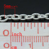 Picture of Zinc Based Alloy Open Link Cable Chain Findings Silver Plated 5x3mm(2/8"x1/8"), 5 M