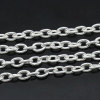 Picture of Zinc Based Alloy Open Link Cable Chain Findings Silver Plated 5x3mm(2/8"x1/8"), 5 M