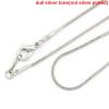 Picture of Copper Snake Chain Necklace Silver Tone 46cm(18 1/8") long, Chain Size: 1.2mm（5 Pcs/Packet）