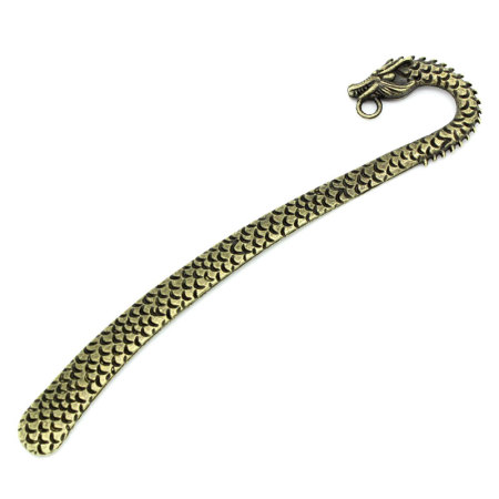 Bookmarks Dragon Antique Bronze Pattern Carved 123mm long(4 7/8"),5PCs