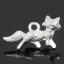 亜鉛合金 チャーム 狐 銀メッキ 22mm x 13mm、 6 個 の画像