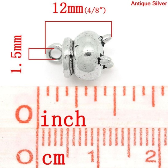 Immagine di Lega di Zinco Charm Ciondoli Incensiere Argento Antico Nulla Disegno 12.0mm x 8.0mm, 30 Pz