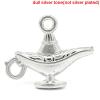 Picture of Zinc Metal Alloy Charm Pendants Wonderful /Magic Lamp Silver Tone 22mm( 7/8") x 18mm( 6/8"), 50 PCs