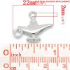 Picture of Zinc Metal Alloy Charm Pendants Wonderful /Magic Lamp Silver Tone 22mm( 7/8") x 18mm( 6/8"), 50 PCs