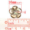 Bild von Muschel Perlen Blumen Kaffeebraun 16.0mm x 16.0mm, Loch: 1.0mm, 3 Stück 