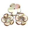 Bild von Muschel Perlen Blumen Kaffeebraun 16.0mm x 16.0mm, Loch: 1.0mm, 3 Stück 
