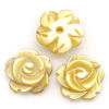 Bild von Muschel Perlen (Halbgebohrt) Blumen Gelb 9mm x 9mm,Loch: ca. 1mm 4 Stück