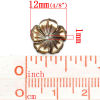 Picture of Shell Spacer Beads Flower Coffee 12x12mm,Hole:approx 1mm,4PCs