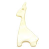 Picture of Natural Shell Charm Pendants Giraffe Animal Pale Yellow 25mm x 11mm(1"x 3/8"), 5 PCs